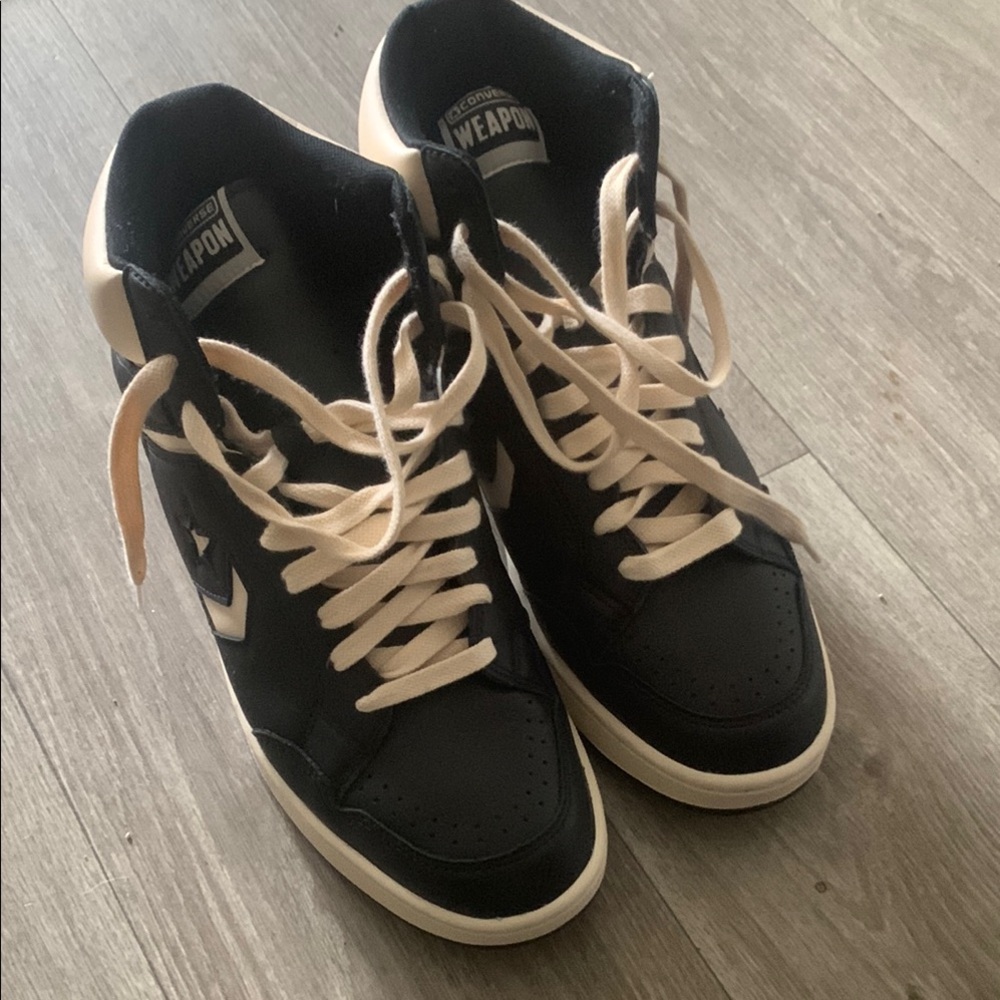 Converse Black and Cream High-Tops